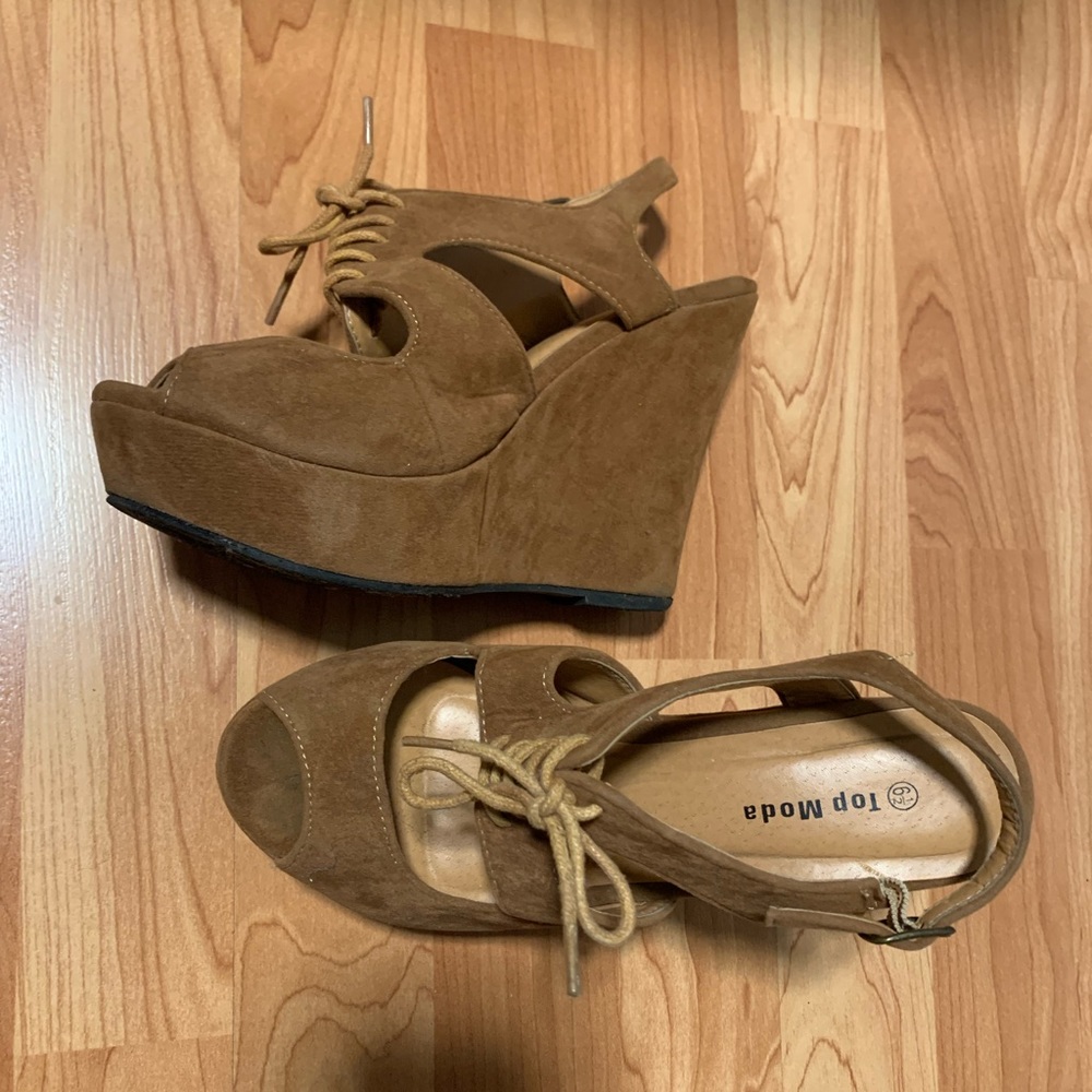 Top Moda Brown Wedges